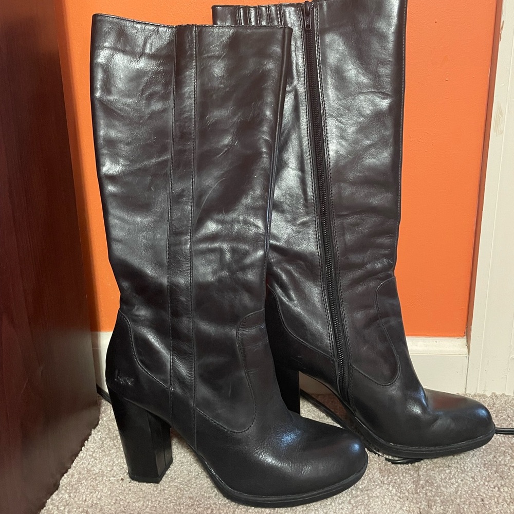 Black leather BOC boots